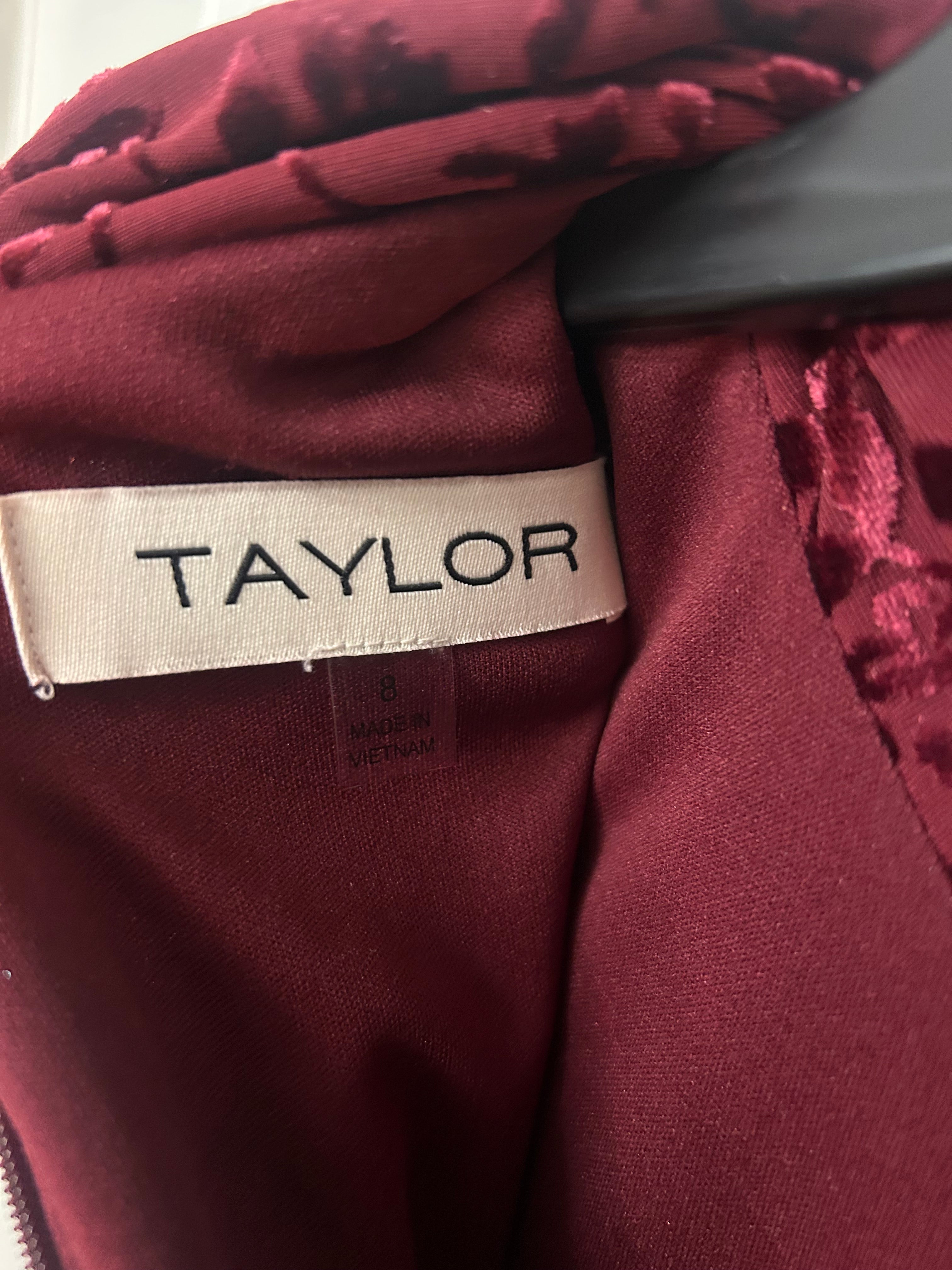 Maroon Velvet Mock Neck Cocktail Dress, Sleeveless Ruched Midi, Size 8 NWT