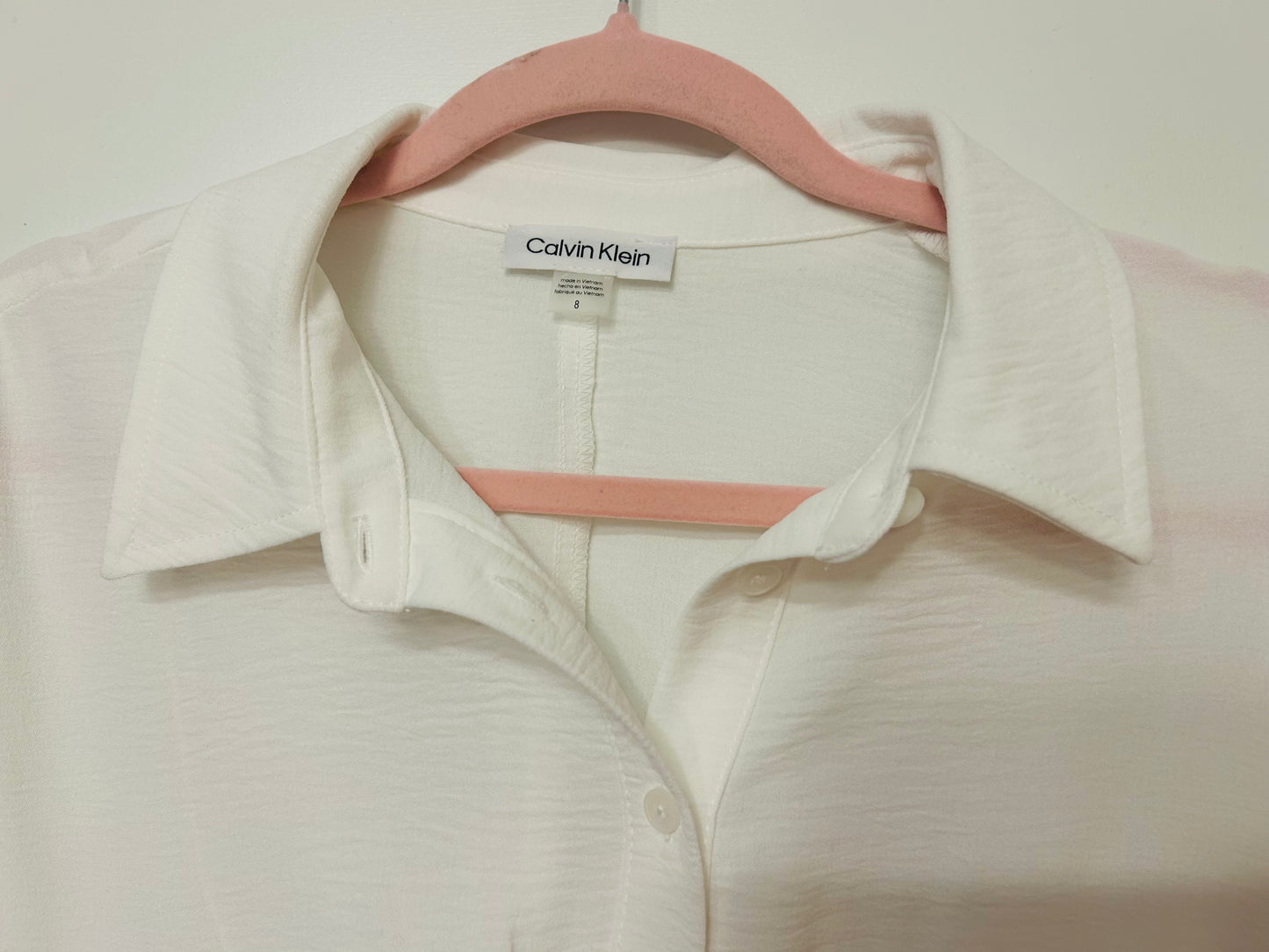 Calvin Klein Cream Collared Maxi Dress