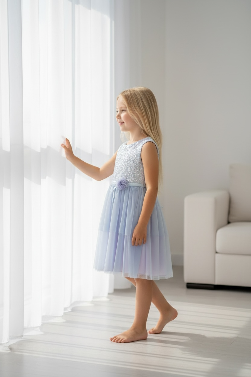 Enchanted Blue Sequin & Tulle Princess Dress - Size 6