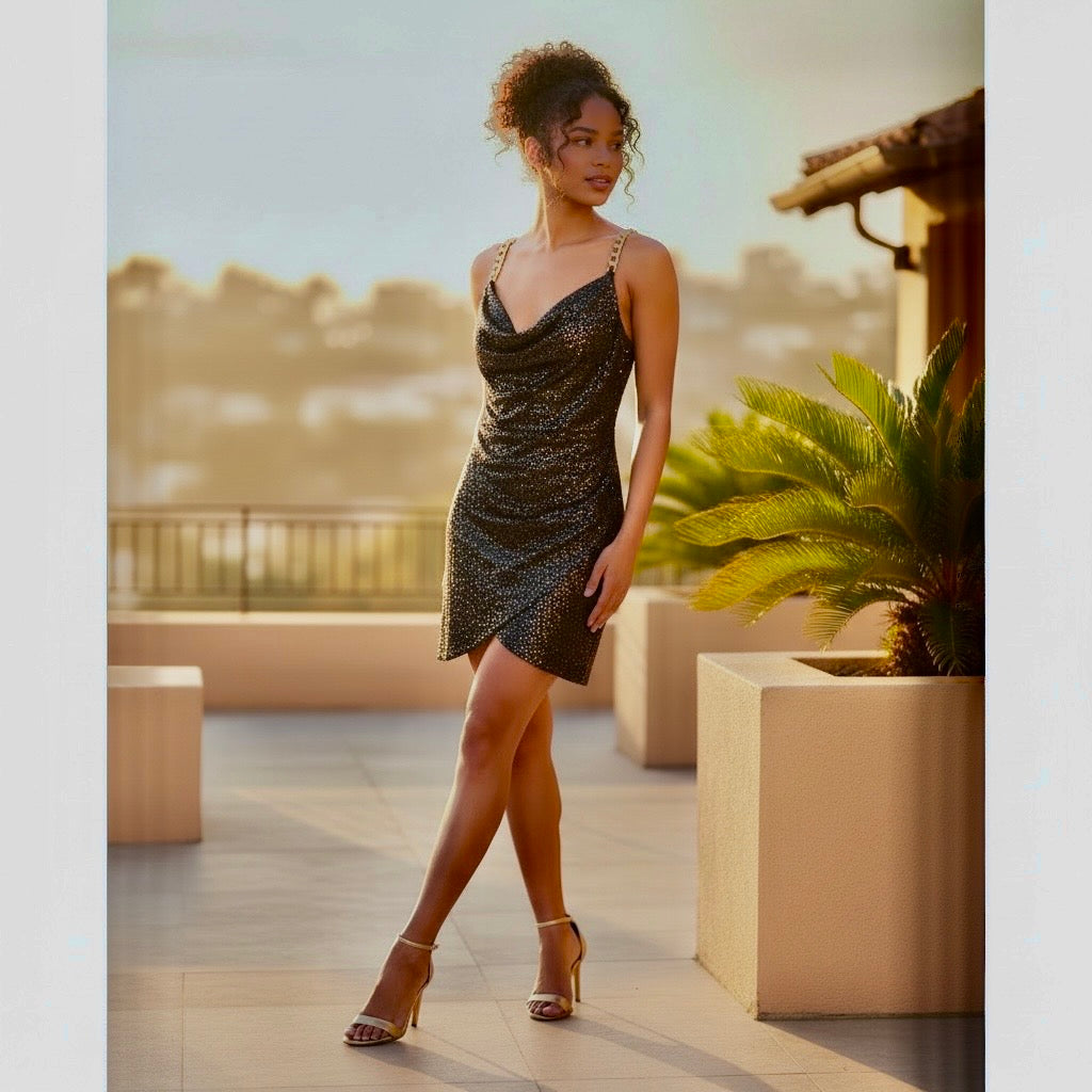NWT Siena Elegant Sequin Cocktail Dress SZ 4